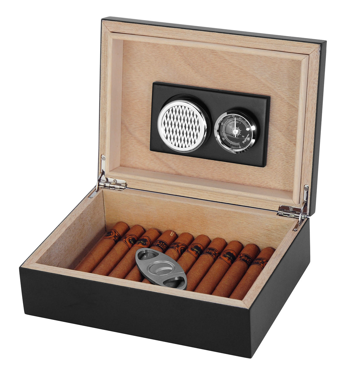 25 Cigar Humidor Set - Black